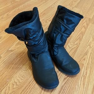 Weatherproof winter black boots